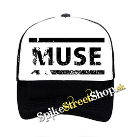 MUSE - Crash Logo - čiernobiela sieťkovaná šiltovka model "Trucker"