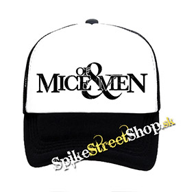 OF MICE AND MEN - Logo - čiernobiela sieťkovaná šiltovka model "Trucker"