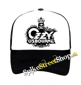OZZY OSBOURNE - Logo - čiernobiela sieťkovaná šiltovka model "Trucker"