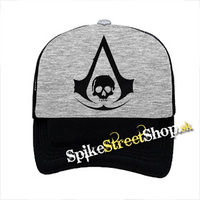 ASSASSINS CREED - Skull Logo - šedočierna sieťkovaná šiltovka model "Trucker"