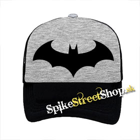 BATMAN - Modern Logo - šedočierna sieťkovaná šiltovka model "Trucker"