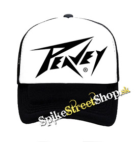PEAVEY - Logo - čiernobiela sieťkovaná šiltovka model "Trucker"