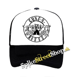 GUNS N ROSES - Logo - čiernobiela sieťkovaná šiltovka model "Trucker"