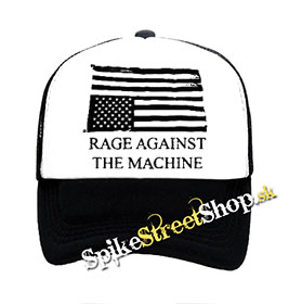 RAGE AGAINST THE MACHINE - čiernobiela sieťkovaná šiltovka model "Trucker"