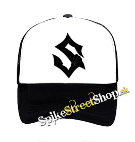 SABATON - Znak - čiernobiela sieťkovaná šiltovka model "Trucker"