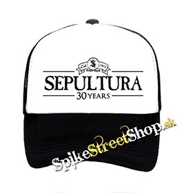 SEPULTURA - 30 Years - čiernobiela sieťkovaná šiltovka model "Trucker"