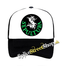 SEPULTURA - Logo - čiernobiela sieťkovaná šiltovka model "Trucker"