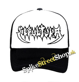 SEPULTURA - Old School Logo - čiernobiela sieťkovaná šiltovka model "Trucker"