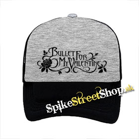 BULLET FOR MY VALENTINE - Logo - šedočierna sieťkovaná šiltovka model "Trucker"