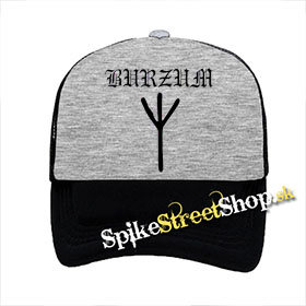 BURZUM - Crest - šedočierna sieťkovaná šiltovka model "Trucker"