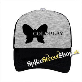 COLDPLAY - Butterfly Logo - šedočierna sieťkovaná šiltovka model "Trucker"