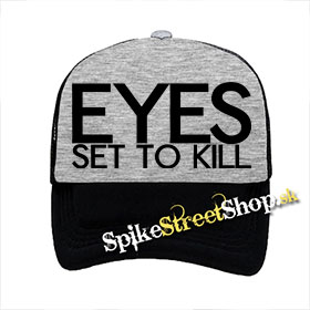 EYES SET TO KILL - Logo - šedočierna sieťkovaná šiltovka model "Trucker"