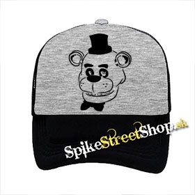 FNAF - Freddy Fazbear - šedočierna sieťkovaná šiltovka model "Trucker"