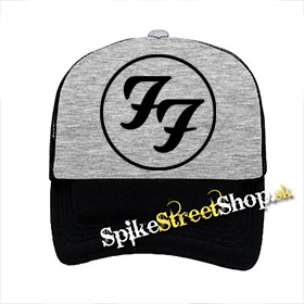 FOO FIGHTERS - Crest - šedočierna sieťkovaná šiltovka model "Trucker"