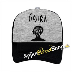 GOJIRA - Logo - šedočierna sieťkovaná šiltovka model "Trucker"