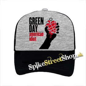 GREEN DAY - American Idiot - šedočierna sieťkovaná šiltovka model "Trucker"
