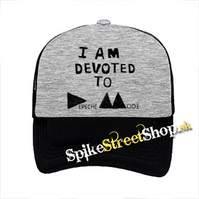 I AM DEVOTED TO DEPECHE MODE - šedočierna sieťkovaná šiltovka model "Trucker"