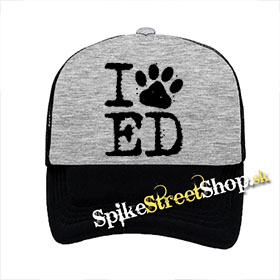 I LOVE ED SHEERAN - šedočierna sieťkovaná šiltovka model "Trucker"