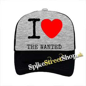 I LOVE THE WANTED - šedočierna sieťkovaná šiltovka model "Trucker"