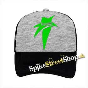 I SEE STARS - Green Star - šedočierna sieťkovaná šiltovka model "Trucker"