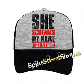 I SEE STARS - She Screams - šedočierna sieťkovaná šiltovka model "Trucker"