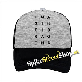 IMAGINE DRAGONS - Boxes - šedočierna sieťkovaná šiltovka model "Trucker"
