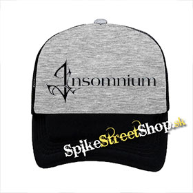 INSOMNIUM - Logo - šedočierna sieťkovaná šiltovka model "Trucker"
