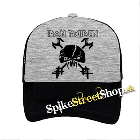 IRON MAIDEN - Final Frontier - šedočierna sieťkovaná šiltovka model "Trucker"