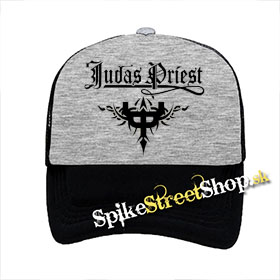 JUDAS PRIEST - Crest - šedočierna sieťkovaná šiltovka model "Trucker"