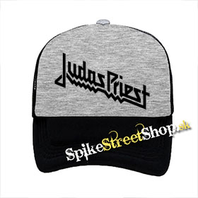 JUDAS PRIEST - Logo - šedočierna sieťkovaná šiltovka model "Trucker"