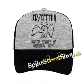 LED ZEPPELIN - USA 1977 - šedočierna sieťkovaná šiltovka model "Trucker"