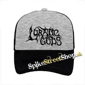 LUNATIC GODS - Logo - šedočierna sieťkovaná šiltovka model "Trucker"