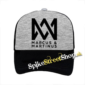 MARCUS & MARTINUS - Logo - šedočierna sieťkovaná šiltovka model "Trucker"