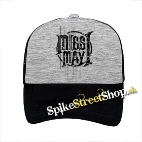 MISS MAY I - Logo - šedočierna sieťkovaná šiltovka model "Trucker"