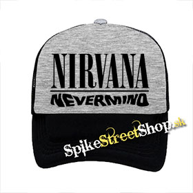 NIRVANA - Nevermind - šedočierna sieťkovaná šiltovka model "Trucker"