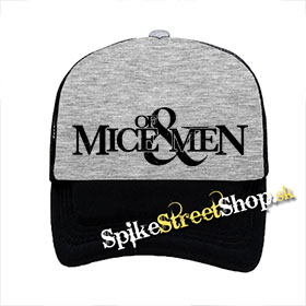 OF MICE AND MEN - Logo - šedočierna sieťkovaná šiltovka model "Trucker"