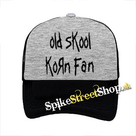 OLD SKOOL KORN FAN - šedočierna sieťkovaná šiltovka model "Trucker"