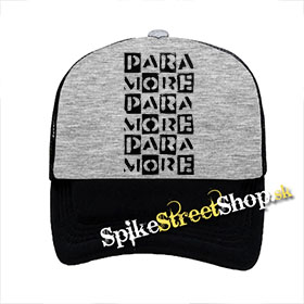 PARAMORE - Boxes - šedočierna sieťkovaná šiltovka model "Trucker"