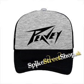 PEAVEY - Logo - šedočierna sieťkovaná šiltovka model "Trucker"
