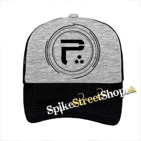 PERIPHERY - Logo - šedočierna sieťkovaná šiltovka model "Trucker"