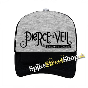 PIERCE THE VEIL - Logo - šedočierna sieťkovaná šiltovka model "Trucker"