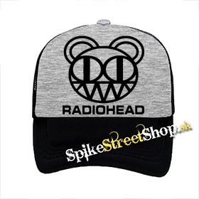 RADIOHEAD - Logo - šedočierna sieťkovaná šiltovka model "Trucker"