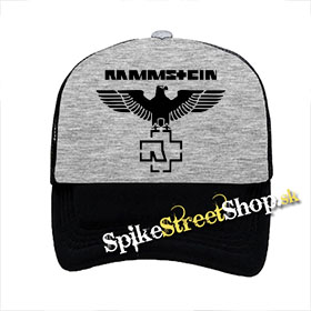 RAMMSTEIN - Crest - šedočierna sieťkovaná šiltovka model "Trucker"