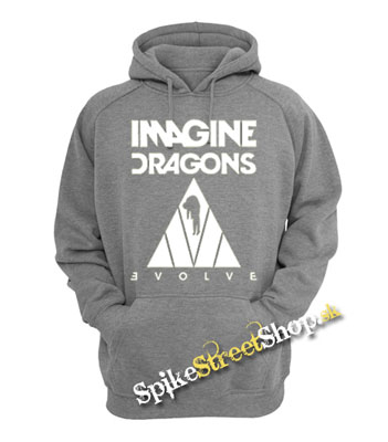 IMAGINE DRAGONS - Evolve Triangle White - šedá pánska mikina