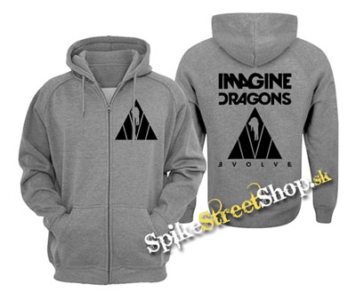 IMAGINE DRAGONS - Evolve Triangle Black - šedá pánska mikina na zips