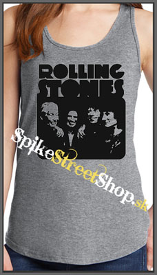 ROLLING STONES - Smile Band Forever - Ladies Vest Top - šedé