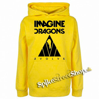 IMAGINE DRAGONS - Evolve Triangle Black - žltá pánska mikina