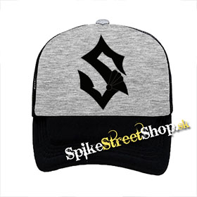 SABATON - Znak - šedočierna sieťkovaná šiltovka model "Trucker"