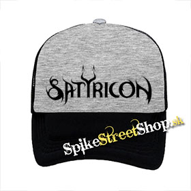 SATYRICON - Logo - šedočierna sieťkovaná šiltovka model "Trucker"