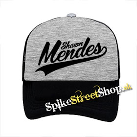 SHAWN MENDES - Logo - šedočierna sieťkovaná šiltovka model "Trucker"